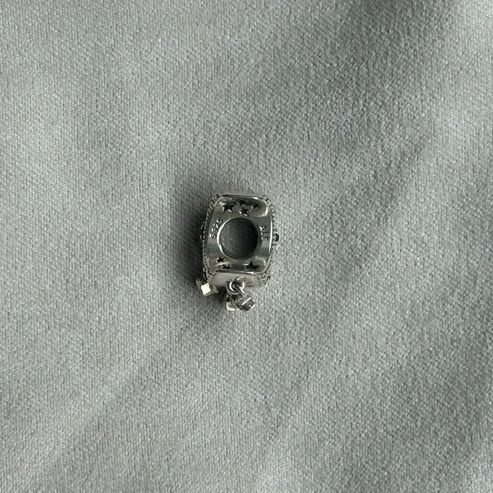 Star & Crescent Moon Charm in Sterling Silver - Picture 4 of 5